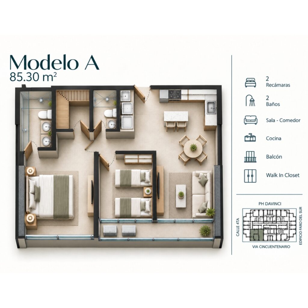 Plano modelo Modelo A - Ciudad